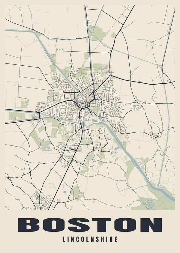 Boston Street Map Poster