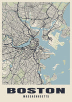 Street map poster of Boston, Massachusetts