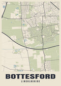Street map poster of Bottesford, Lincolnshire