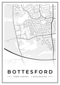 Street map poster of Bottesford town centre, Lincolnshire