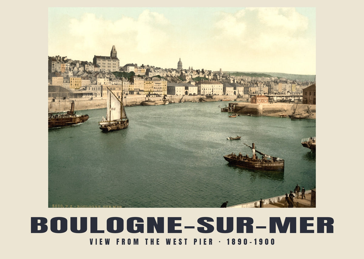 View from the West Pier, Boulogne-sur-Mer, 1890–1900 heritage photograph