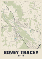 Street map poster of Bovey Tracey, Devon