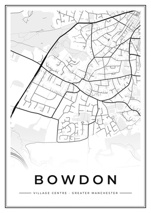Bowdon Village Centre Street Map Poster