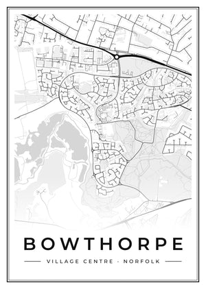 Bowthorpe Village Centre Street Map Poster