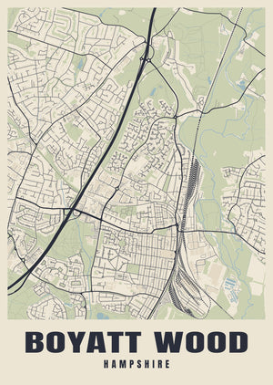 Boyatt Wood Street Map Poster