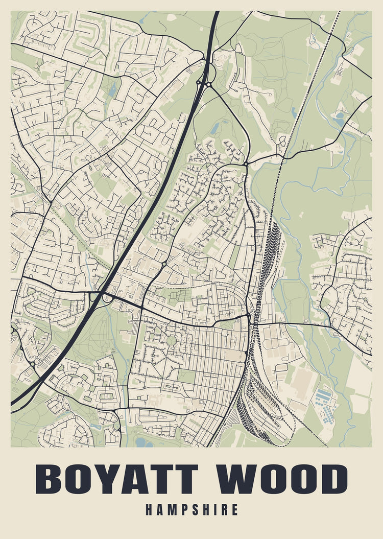 Boyatt Wood Street Map Poster