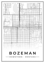 Street map poster of downtown Bozeman, Montana