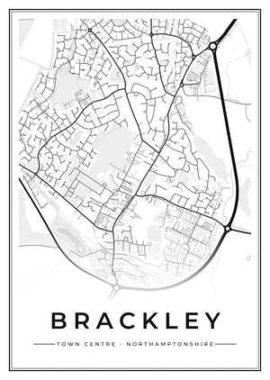 Brackley Town Centre Street Map Poster