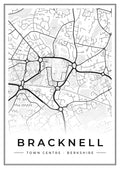 Street map poster of Bracknell town centre, Berkshire