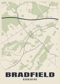 Street map poster of Bradfield, Berkshire