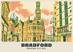 Bradford City Hall poster, Riso-inspired style