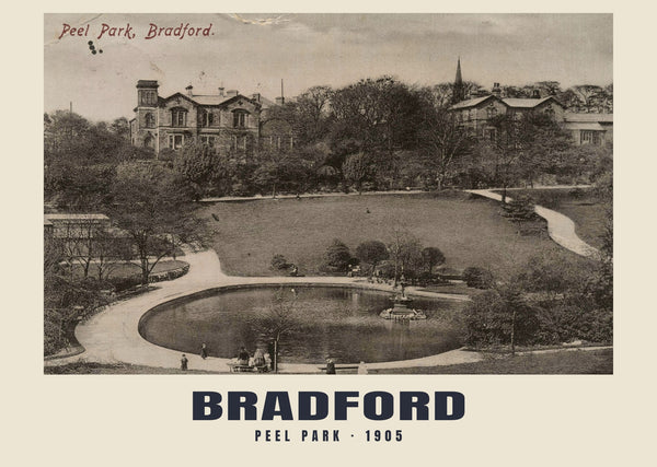 Peel Park, Bradford — 1905 · Reprodukcja historycznej pocztówki fotograficznej