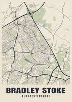 Street map poster of Bradley Stoke, Gloucestershire