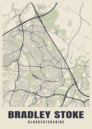 Bradley Stoke Street Map Poster