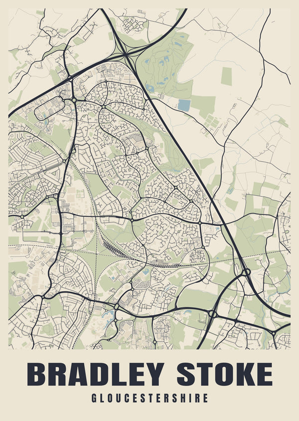 Bradley Stoke Street Map Poster