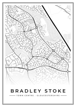 Bradley Stoke Town Centre Street Map Poster