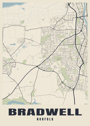 Bradwell Street Map Poster
