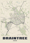 Street map poster of Braintree, Essex