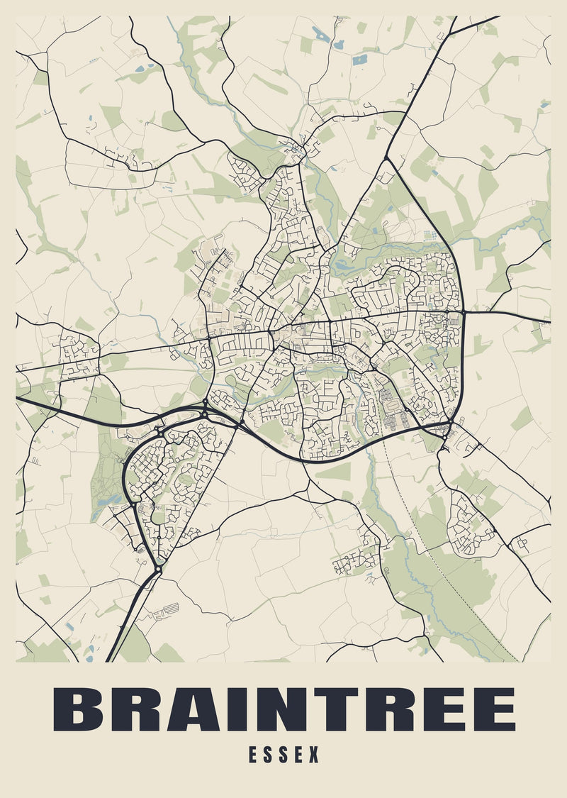 Braintree Street Map Poster
