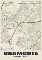 Street map poster of Bramcote, Nottinghamshire
