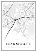 Street map poster of Bramcote village centre, Nottinghamshire