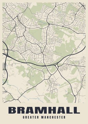 Bramhall Street Map Poster