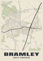 Street map poster of Bramley, South Yorkshire