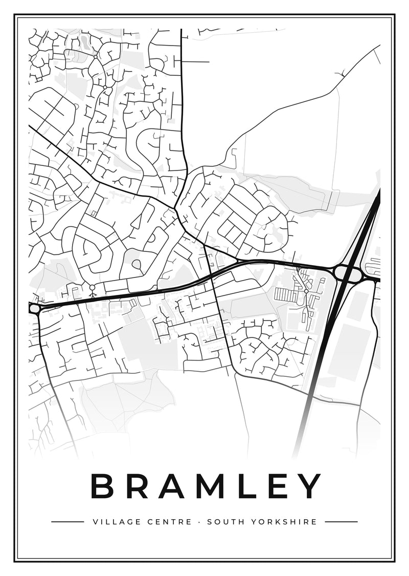 Bramley Village Centre Street Map Poster