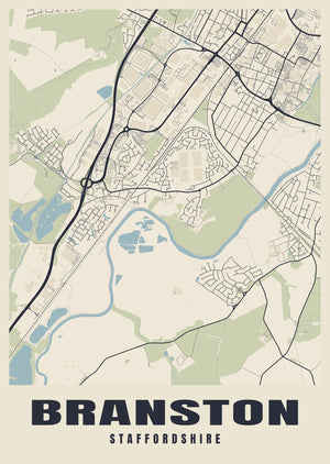 Branston Street Map Poster