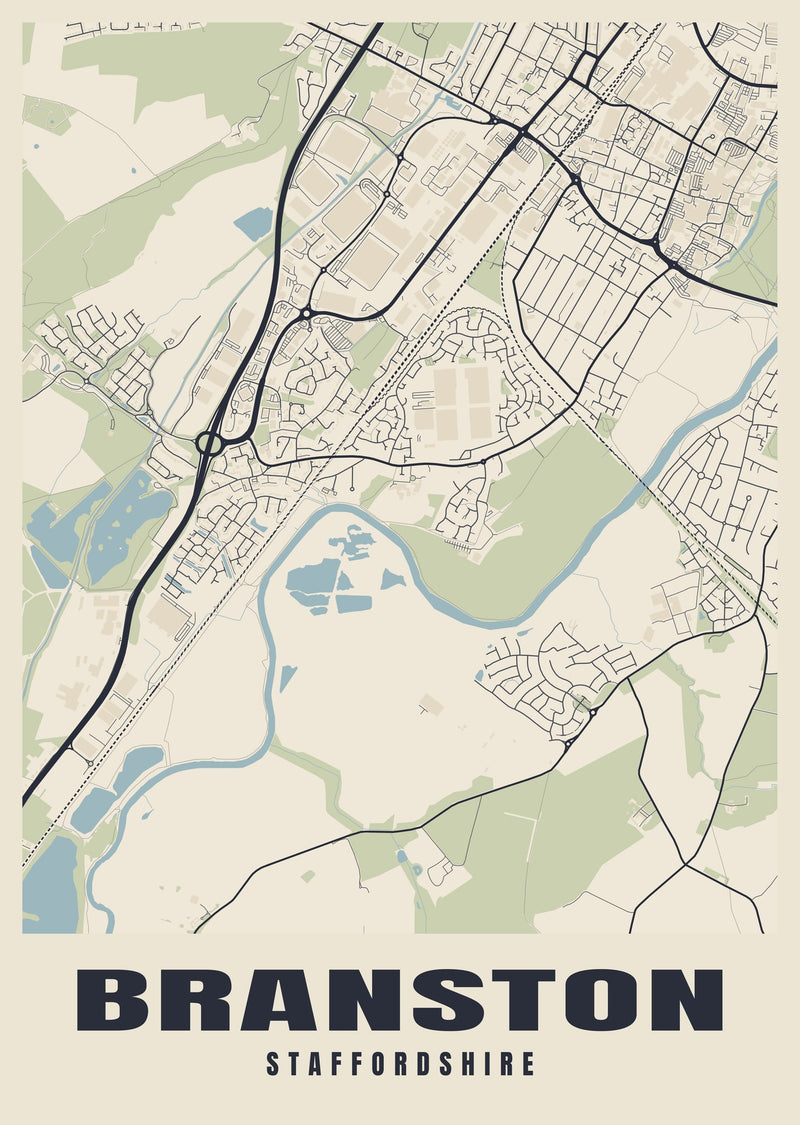 Branston Street Map Poster
