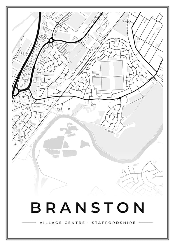 Branston Village Centre Street Map Poster