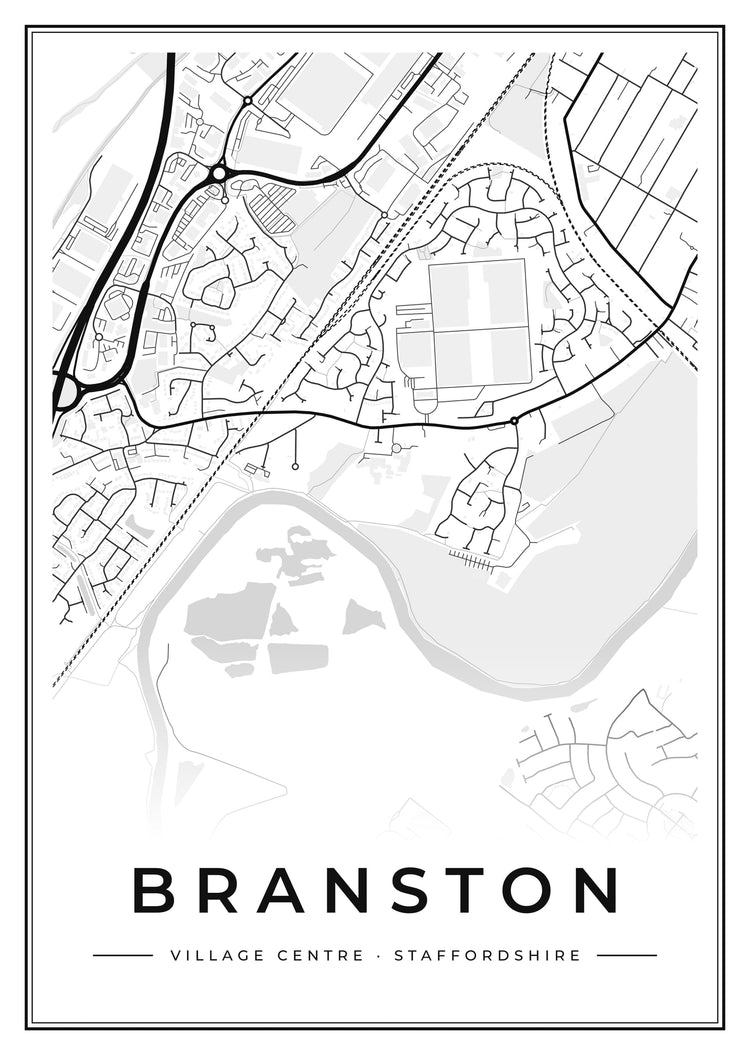 Branston Village Centre Street Map Poster