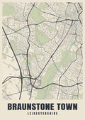 Street map poster of Braunstone Town, Leicestershire