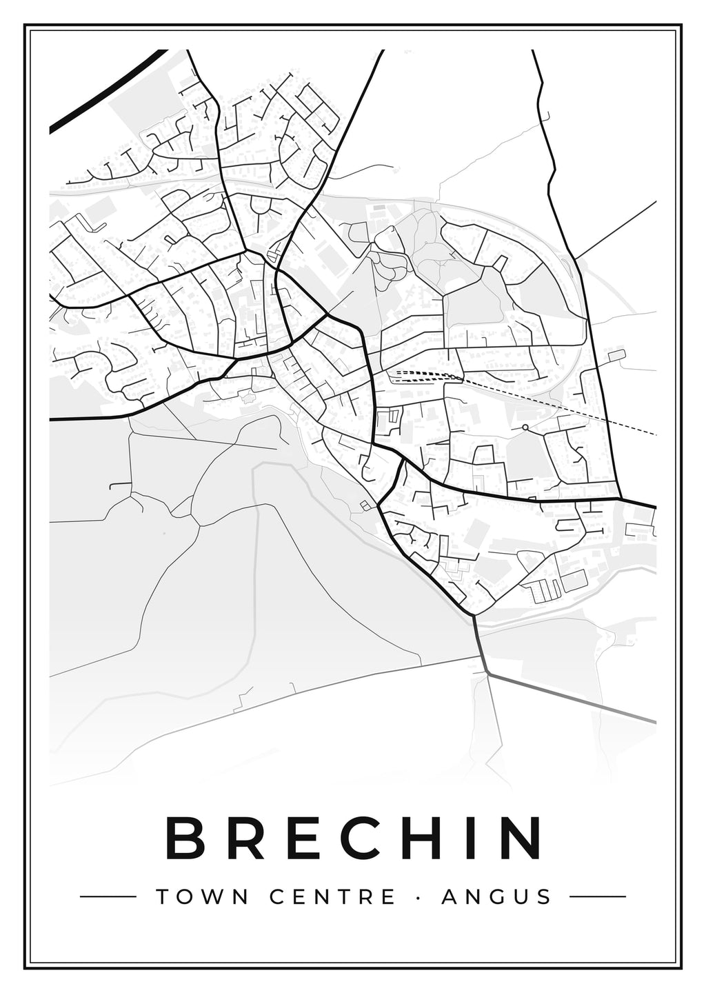 Street map poster of Brechin town centre, Angus