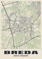 Street map poster of Breda, North Brabant