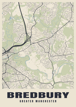 Bredbury Street Map Poster