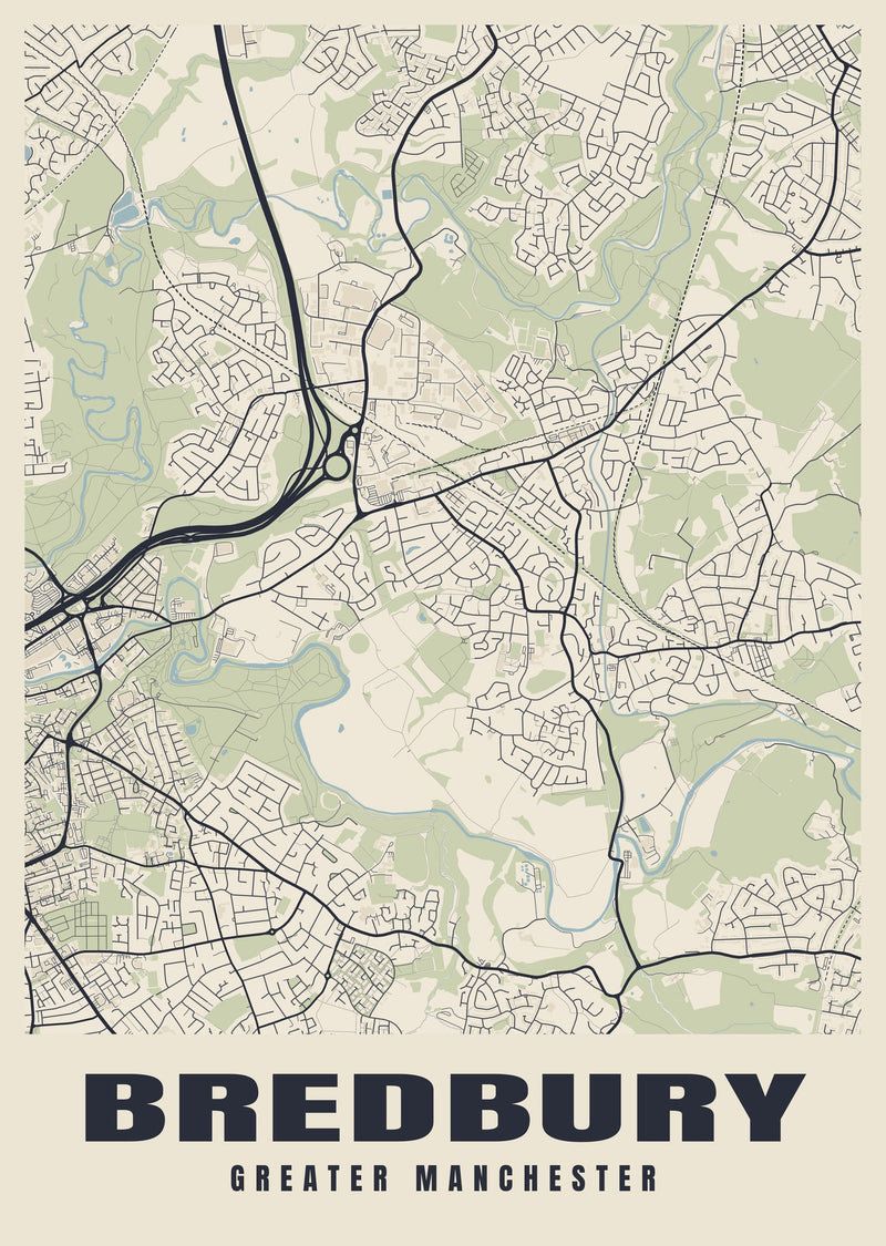 Bredbury Street Map Poster