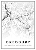 Street map poster of Bredbury town centre, Greater Manchester