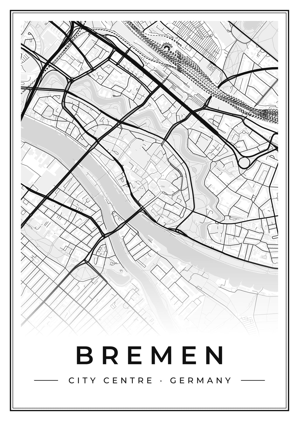 Street map poster of Bremen city centre