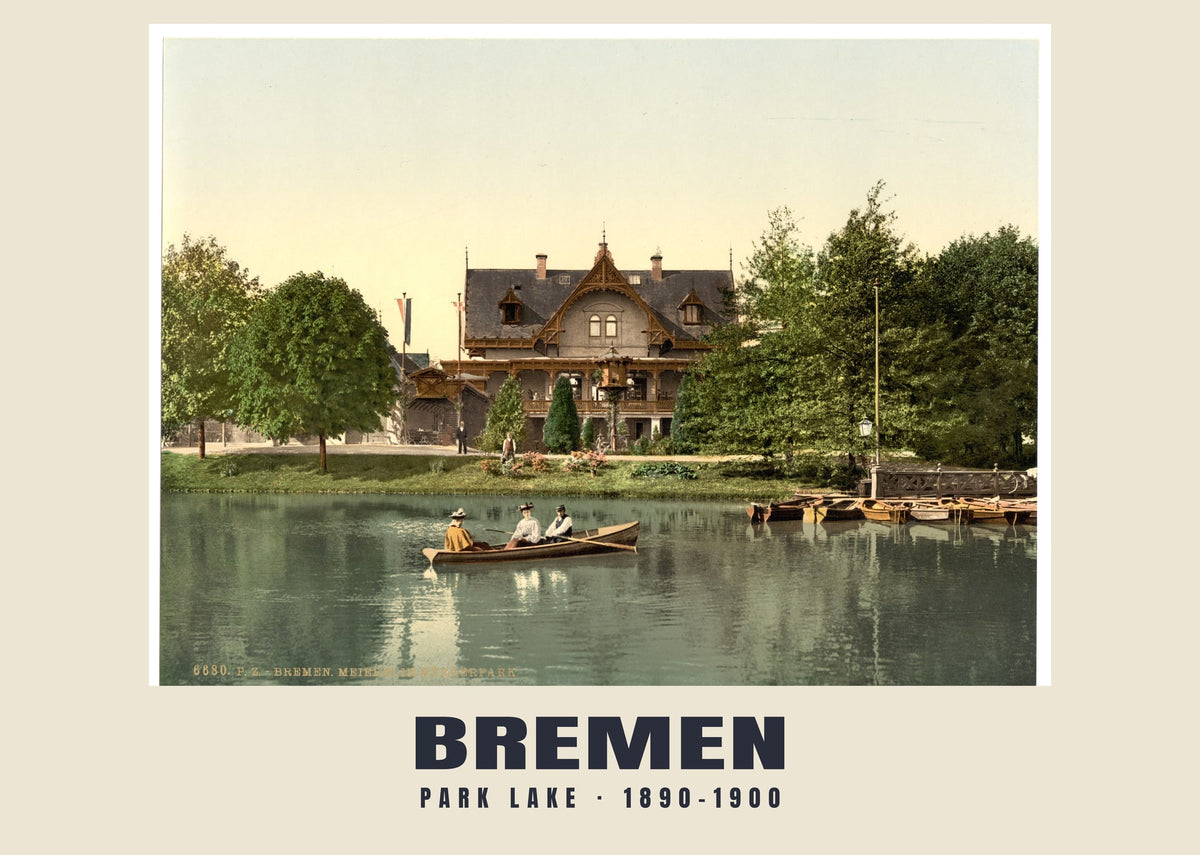 Lago del parque, Bremen, 1890–1900