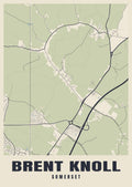 Street map poster of Brent Knoll, Somerset