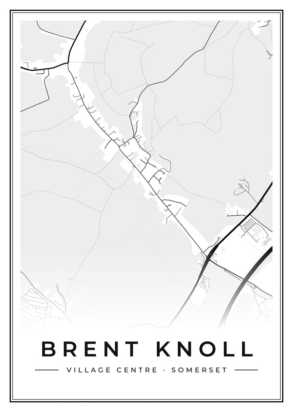 Brent Knoll Village Centre Street Map Poster