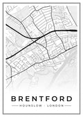 Street map poster of Brentford, Hounslow, London