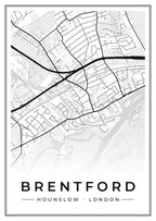Street map poster of Brentford, Hounslow, London