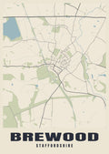 Street map poster of Brewood, Staffordshire