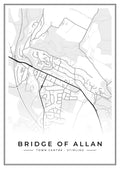 Street map poster of Bridge of Allan town centre, Stirling