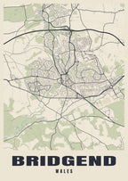 Street map poster of Bridgend