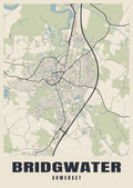 Street map poster of Bridgwater, Somerset