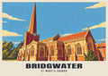 St Mary's Church, Bridgwater poster, Retro Railway style