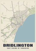 Street map poster of Bridlington, East Riding of Yorkshire